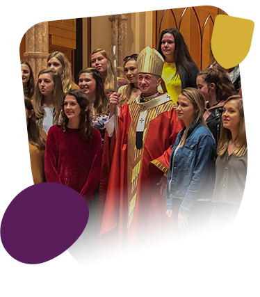 Archbishop with a group of young people